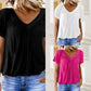 ✨2025 Nieuwe Hot Sale--49% Korting☀️Casual damestop met geplooide V-hals en korte mouwen