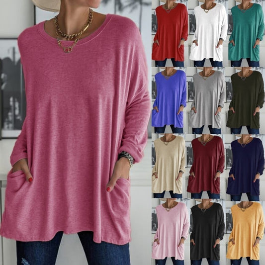 🎅Uitverkoop 50% korting💖Comfortabel effen katoenen T-shirt