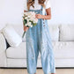 Schattige Casual Jumpsuit met Knopen – Gescheurde Denim Tuinbroek voor Dames