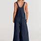 ⏳Beperkte tijd 50% korting!💥 💝Mouwloze jumpsuit met wijde pijpen en zakken voor dames