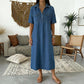 TOP TREND🌈💙 Tencel Denim Midi Jurk, Koele Zijdezachte Stof, Verbergt Lichaamsoneffenheden