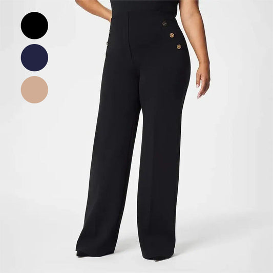 ✈️Buy 2 en krijg gratis shipping✈️Dames Plus Size Hoge Stretch Hoge Taille Wijde Broek met Wijde Pijpen