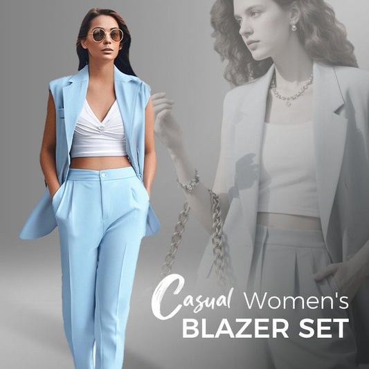 Stijlvolle mouwloze blazer en broek met hoge taille voor dames