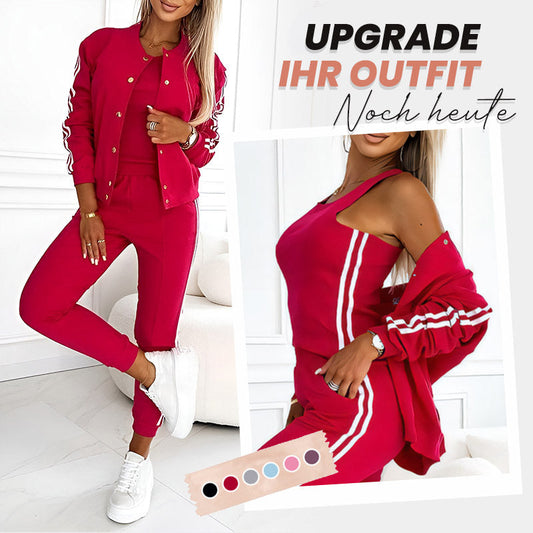 ✨2025 Uitverkoop 50% Korting✨Driedelige baseballjack- en broekset voor dames ⚾🧥