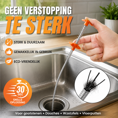 🛠️ Flexibele Afvoer Ontstopper met Grijperklauw – Weg met Verstoppingen in Seconden 💧