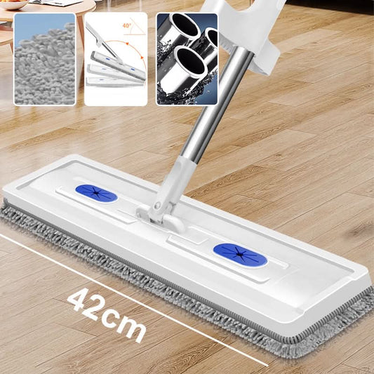 🧼🌀 Verbeterde Chenille vlakmop! 3 seconden waterabsorptie + 180° vloeromhulling, geen dode hoeken meer 🚀