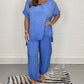 🔥Laatste dag 50% UIT🔥Fashion Casual Losse Plus Maat 2-Delige Set - Korte Mouw + Broek Met Wijde Pijpen