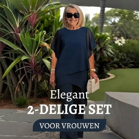 ✨ 50% KORTING – Charmante Set met Onregelmatige Top 👗 Elegante Wijde Broekset – Comfortabel & Perfect voor Lente
