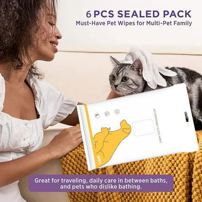 🔥Deodorizing Pet Glove Wipes For Dogs（6Pcs）