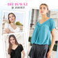 ✨2025 Nieuwe Hot Sale--49% Korting☀️Casual damestop met geplooide V-hals en korte mouwen