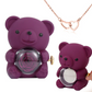 Gegraveerde hartketting - met echte rozenbeer geschenkdoos