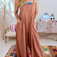 ⏳Beperkte tijd 50% korting!💥 💝Mouwloze jumpsuit met wijde pijpen en zakken voor dames