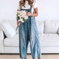 Schattige Casual Jumpsuit met Knopen – Gescheurde Denim Tuinbroek voor Dames