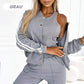 ✨2025 Uitverkoop 50% Korting✨Driedelige baseballjack- en broekset voor dames ⚾🧥
