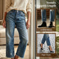 Retro cropped jeans met rechte pijpen voor dames