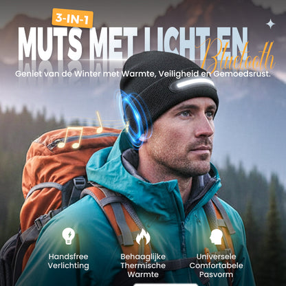 Oplaadbare muts met Bluetooth en licht