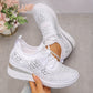 🔥Laatste dag-actie 50% KORTING – Casual damesmode, ademende orthopedische sneakers met strassversiering