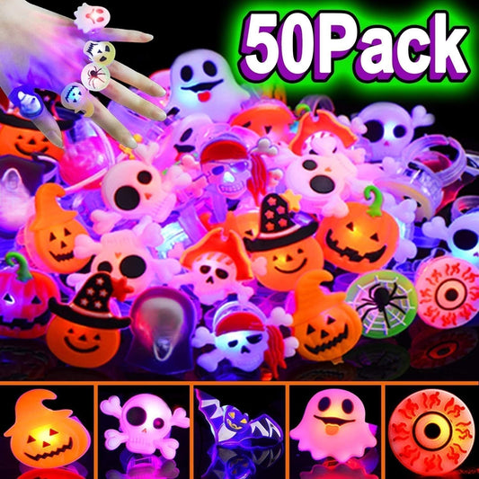 🎁LED-licht Halloween gloeiende ring😍 - Set van 50 stuks
