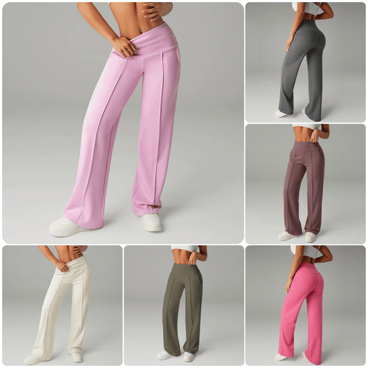 💕Damesbroek met rechte pijpen en effen kleur