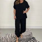 🔥Laatste dag 50% UIT🔥Fashion Casual Losse Plus Maat 2-Delige Set - Korte Mouw + Broek Met Wijde Pijpen