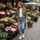 Retro cropped jeans met rechte pijpen voor dames