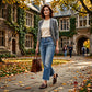 Retro cropped jeans met rechte pijpen voor dames