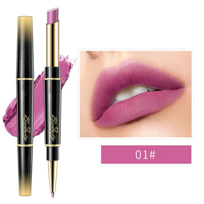 🔥Dubbelzijdige lippenstift, automatische lipliner, mat, waterproof, lichtecht, antikleeflaag