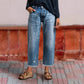 Retro cropped jeans met rechte pijpen voor dames