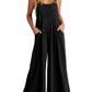 ⏳Beperkte tijd 50% korting!💥 💝Mouwloze jumpsuit met wijde pijpen en zakken voor dames