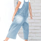 Schattige Casual Jumpsuit met Knopen – Gescheurde Denim Tuinbroek voor Dames