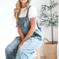 Schattige Casual Jumpsuit met Knopen – Gescheurde Denim Tuinbroek voor Dames
