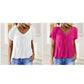 ✨2025 Nieuwe Hot Sale--49% Korting☀️Casual damestop met geplooide V-hals en korte mouwen