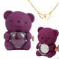 Gegraveerde hartketting - met echte rozenbeer geschenkdoos