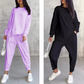 🌸✨Dames set van katoen met een sweatshirt met lange mouwen en een broek, met een asymmetrische zoom