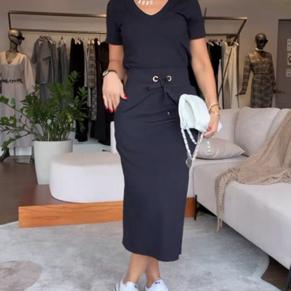 🔥2025 Hot Sale - 49% korting 💥Dames V-hals top en rokset