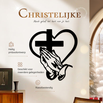 🔈🔈60% korting✝️Christelijke hartvormige kruiswanddecoratie - Een symbool van geloof en liefde