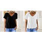 ✨2025 Nieuwe Hot Sale--49% Korting☀️Casual damestop met geplooide V-hals en korte mouwen