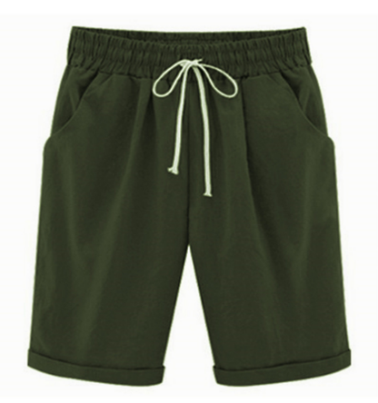 Elastische taille shorts in effen kleur voor grote maten