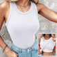 Geribbelde tanktop voor dames met plankbeha