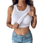 Geribbelde tanktop voor dames met plankbeha