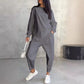 Dames Sweatshirts & Broeken Set met Lange Mouwen en Onregelmatige Hems