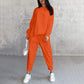 Dames Sweatshirts & Broeken Set met Lange Mouwen en Onregelmatige Hems
