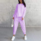 Dames Sweatshirts & Broeken Set met Lange Mouwen en Onregelmatige Hems