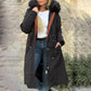 Vrouwen winter capuchon bontkraag casual parka jas