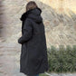 Vrouwen winter capuchon bontkraag casual parka jas