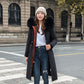 Vrouwen winter capuchon bontkraag casual parka jas