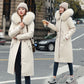 Vrouwen winter capuchon bontkraag casual parka jas