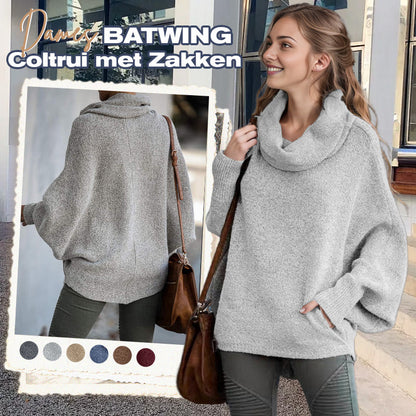 💥Uitverkoop 50% korting💕Damestrui met vleermuismouwhals en zak
