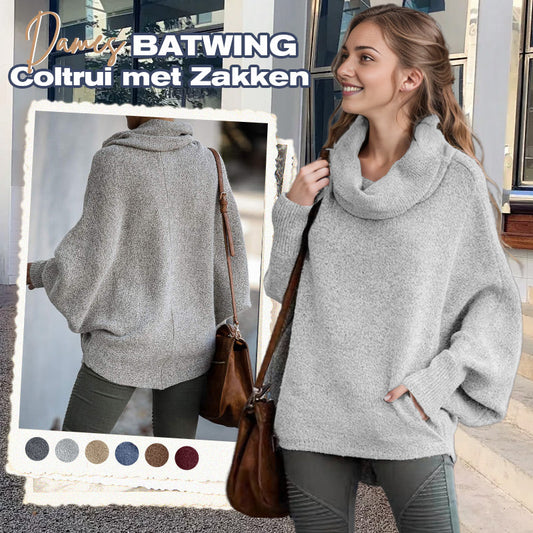 💥Uitverkoop 50% korting💕Damestrui met vleermuismouwhals en zak