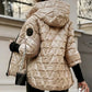 🍂 Herfst & Winterstijl❄️Dames Patchwork Katoenen Jas met Capuchon